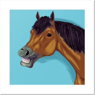 Smiling horse Posters and Art